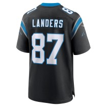 Men's Carolina Panthers Matt Landers Number 87 Nike Black Game Jersey