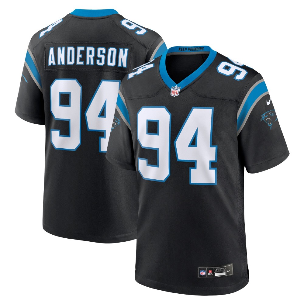 Men's Carolina Panthers Henry Anderson Number 94 Nike Black Team Game Jersey