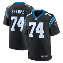 Men's Carolina Panthers David Sharpe Number 74 Nike Black Team Game Jersey