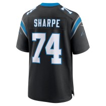 Men's Carolina Panthers David Sharpe Number 74 Nike Black Team Game Jersey