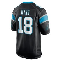 Men's Carolina Panthers Damiere Byrd Number 18 Nike Black Game Player Jersey