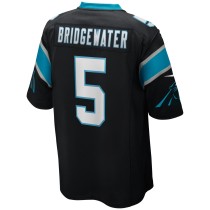 Men's Carolina Panthers Teddy Bridgewater Number 5 Nike Black Game Player Jersey