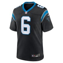 Men's Carolina Panthers Miles Sanders Number 6 Nike Black Game Player Jersey