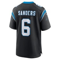 Men's Carolina Panthers Miles Sanders Number 6 Nike Black Game Player Jersey