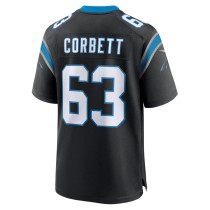 Men's Carolina Panthers Austin Corbett Number 63 Nike Black Team Game Jersey