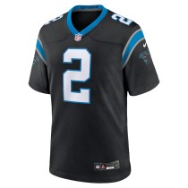 Men's Carolina Panthers Mike Jackson Number 2 Nike Black Game Jersey