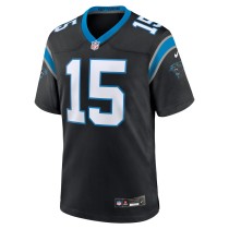 Men's Carolina Panthers Jonathan Mingo Number 15 Nike Black Game Jersey