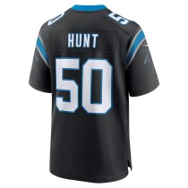 Men's Carolina Panthers Robert Hunt Number 50 Nike Black Game Jersey