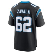 Men's Carolina Panthers Chandler Zavala Number 62 Nike Black Game Jersey