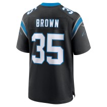 Men's Carolina Panthers Anthony Brown Number 35 Nike Black Game Jersey