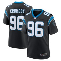 Men's Carolina Panthers Jaden Crumedy Number 96 Nike Black Game Jersey