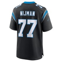 Men's Carolina Panthers Yosh Nijman Number 77 Nike Black Game Jersey