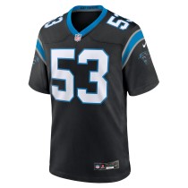 Men's Carolina Panthers Claudin Cherelus Number 53 Nike Black Team Game Jersey