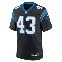 Men's Carolina Panthers Luiji Vilain Number 43 Nike Black Game Jersey