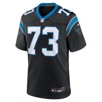 Men's Carolina Panthers Rashard Lawrence Number 73 Nike Black Game Jersey