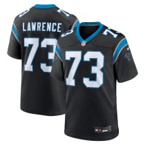 Men's Carolina Panthers Rashard Lawrence Number 73 Nike Black Game Jersey