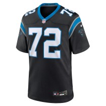 Men's Carolina Panthers Taylor Moton Number 72 Nike Black Team Game Jersey