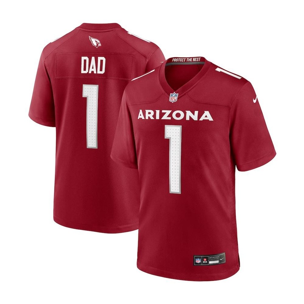 Men's Arizona Cardinals Number 1 Dad Nike Cardinal Game Jersey