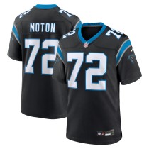 Men's Carolina Panthers Taylor Moton Number 72 Nike Black Team Game Jersey