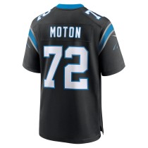 Men's Carolina Panthers Taylor Moton Number 72 Nike Black Team Game Jersey