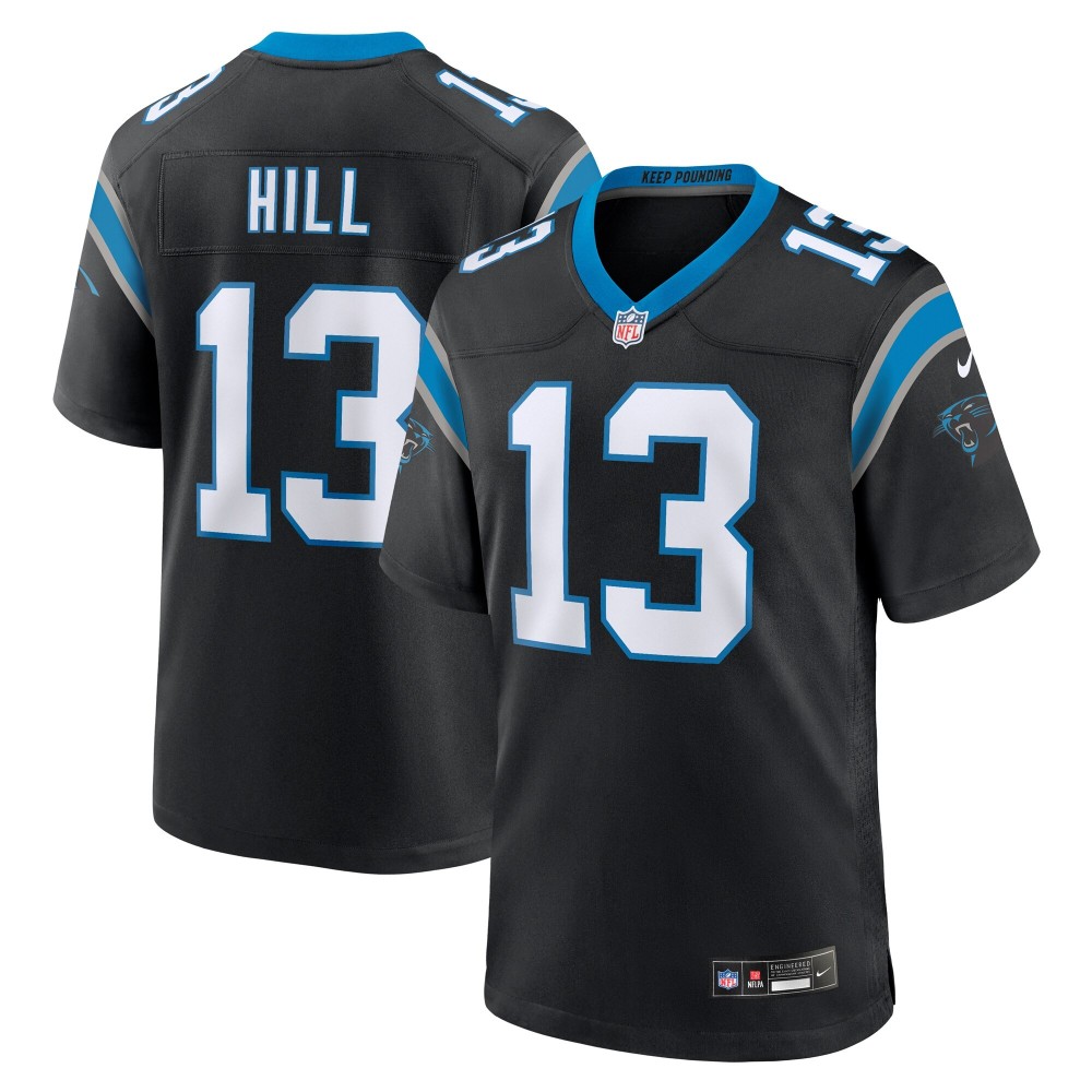 Men's Carolina Panthers Troy Hill Number 13 Nike Black Team Game Jersey