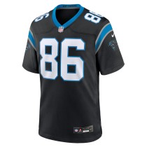 Men's Carolina Panthers Mike Strachan Number 86 Nike Black Game Jersey