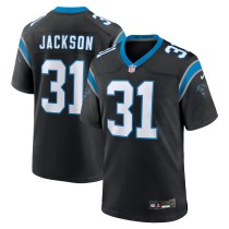 Men's Carolina Panthers Lamar Jackson Number 31 Nike Black Game Jersey