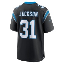 Men's Carolina Panthers Lamar Jackson Number 31 Nike Black Game Jersey