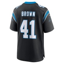 Men's Carolina Panthers Spencer Brown Number 41 Nike Black Team Game Jersey