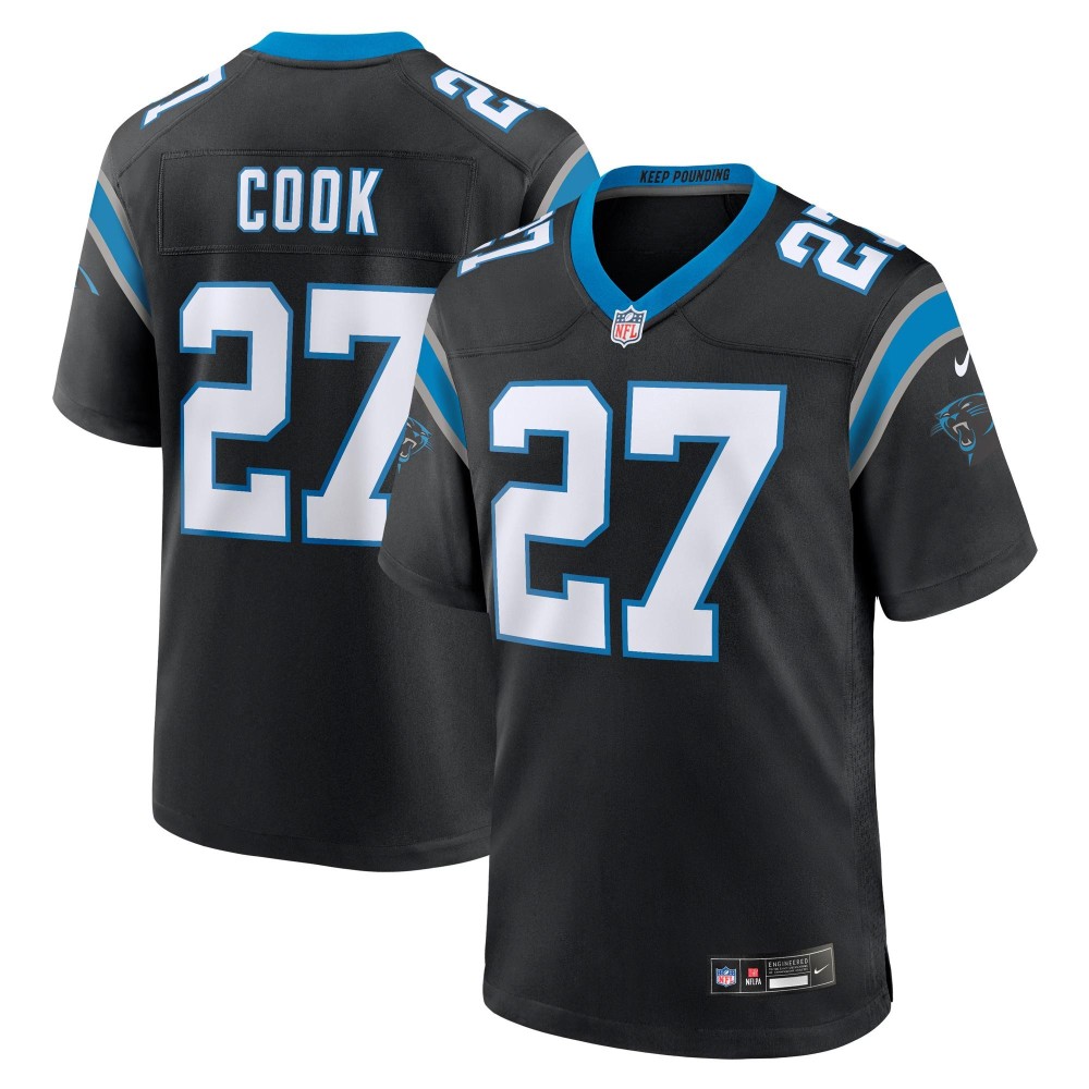 Men's Carolina Panthers Alex Cook Number 27 Nike Black Game Jersey