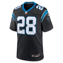 Men's Carolina Panthers Tarik Cohen Number 28 Nike Black Game Jersey