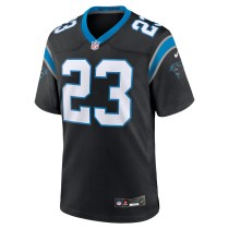 Men's Carolina Panthers Dane Jackson Number 23 Nike Black Game Jersey