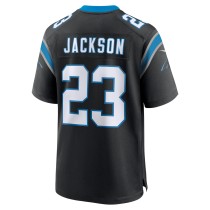 Men's Carolina Panthers Dane Jackson Number 23 Nike Black Game Jersey