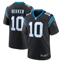 Men's Carolina Panthers Johnny Hekker Number 10 Nike Black Team Game Jersey