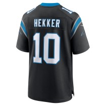 Men's Carolina Panthers Johnny Hekker Number 10 Nike Black Team Game Jersey