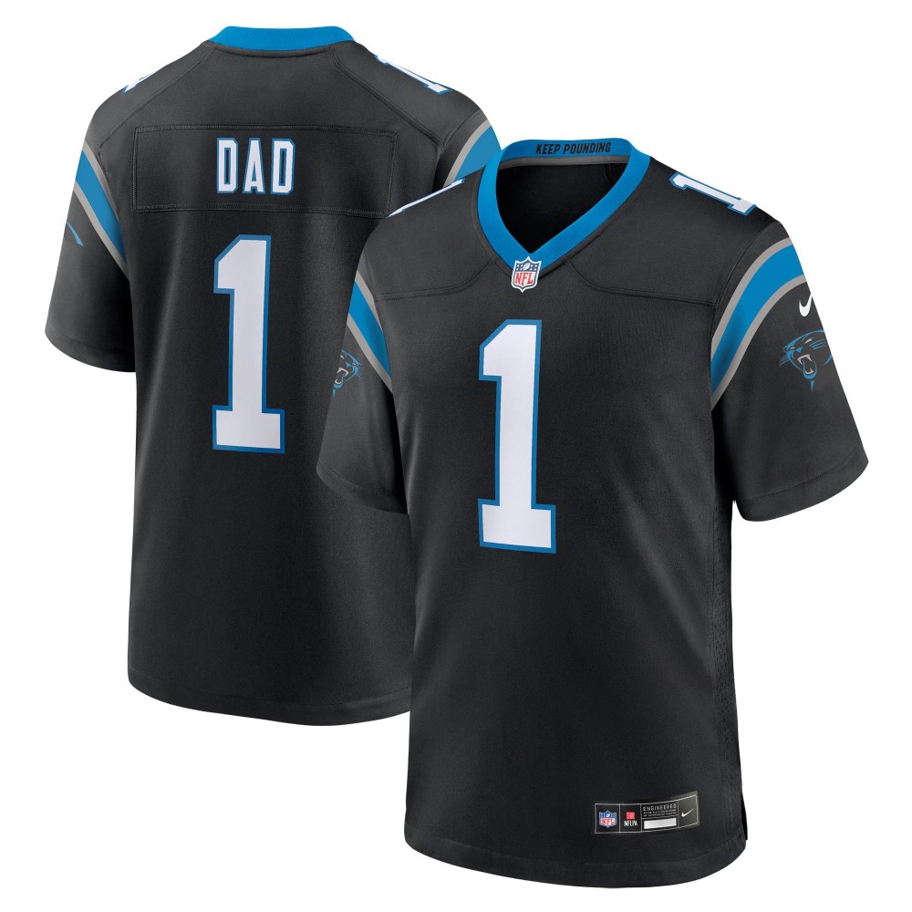 Men's Carolina Panthers Dad Number 1 Nike Black Game Jersey