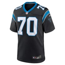 Men's Carolina Panthers Brady Christensen Number 70 Nike Black Team Game Jersey