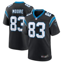 Men's Carolina Panthers David Moore Number 83 Nike Black Game Jersey