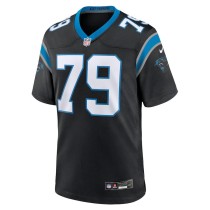 Men's Carolina Panthers Ikem Ekwonu Number 79 Nike Black Game Jersey