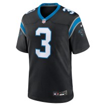 Men's Carolina Panthers Raheem Blackshear Number 3 Nike Black Team Game Jersey