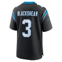 Men's Carolina Panthers Raheem Blackshear Number 3 Nike Black Team Game Jersey