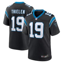 Men's Carolina Panthers Adam Thielen Number 19 Nike Black Team Game Jersey