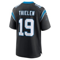 Men's Carolina Panthers Adam Thielen Number 19 Nike Black Team Game Jersey