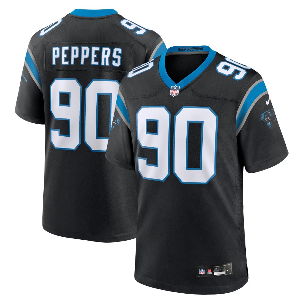 Men's Carolina Panthers Julius Peppers Number 90 Nike Black Retired Player Game Jersey