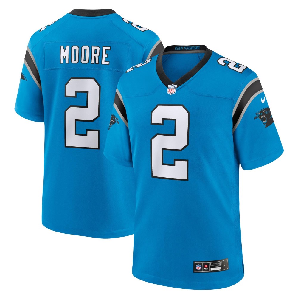 Men's Carolina Panthers D.J. Moore Number 2 Nike Blue Alternate Game Jersey