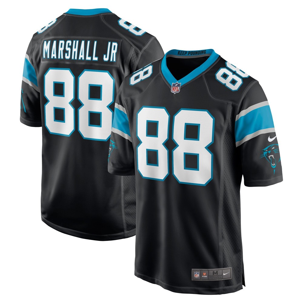 Men's Carolina Panthers Terrace Marshall Jr. Number 88 Nike Black 2021 NFL Draft Pick Player Game Jersey