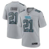 Men's Carolina Panthers Jeremy Chinn Number 21 Nike Gray Atmosphere Fashion Game Jersey