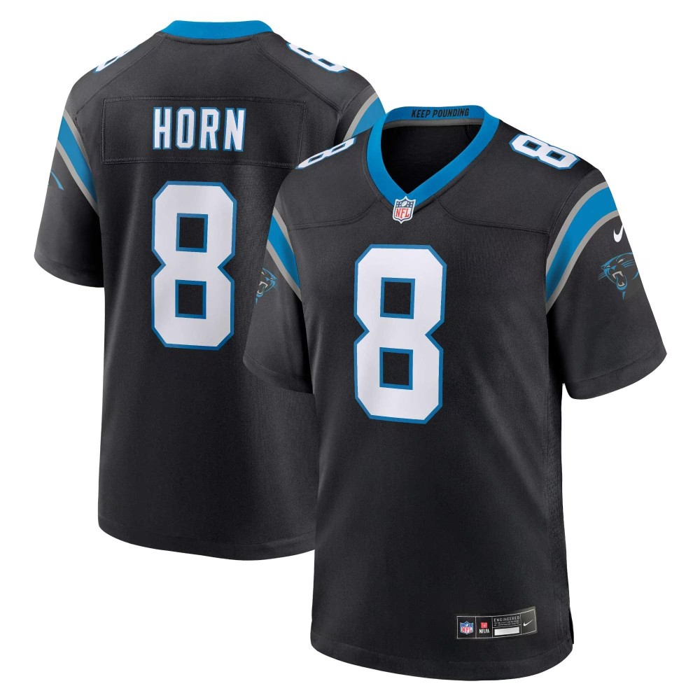 Men's Carolina Panthers Jaycee Horn Number 8  Nike Black Game Jersey