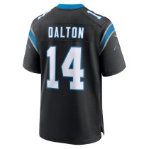 Men's Carolina Panthers Andy Dalton Number 14 Nike Black Team Game Jersey