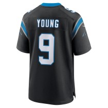 Men's Carolina Panthers Bryce Young Number 9 Nike Black Team Game Jersey